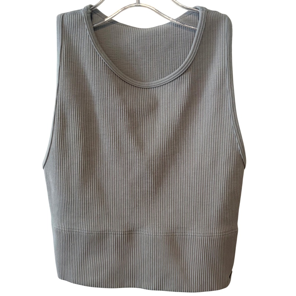 Gilly Hicks Grey Ribbed Athletic Cropped Tank in Size S